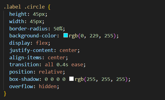 CSS styling for interactive button